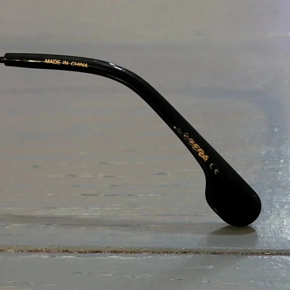 Carrera Bound Gold-Tone Metal with Black Acetate Arm Tips Sunglasses For…